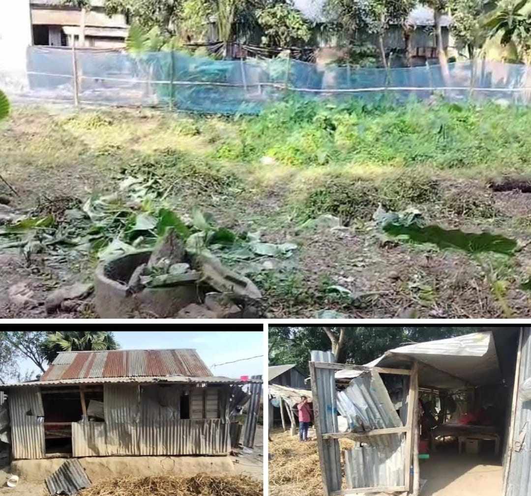 গোপালগঞ্জের  জমি দখলে বাঁধা দেওয়ায় হামলা বাড়ি-দেকান লুট অহত-৫,