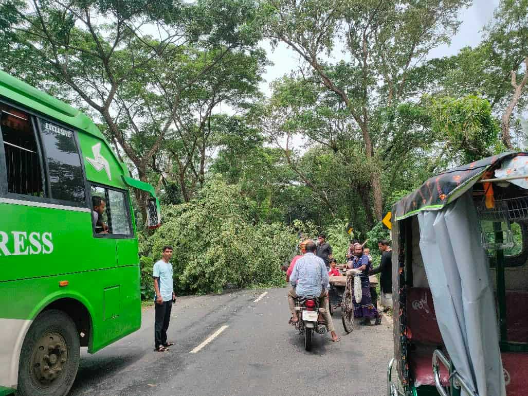 এনসিপির পদযাত্রা ঠেকাতে গোপালগঞ্জ-কোটালীপাড়া সড়কে অবরোধ।