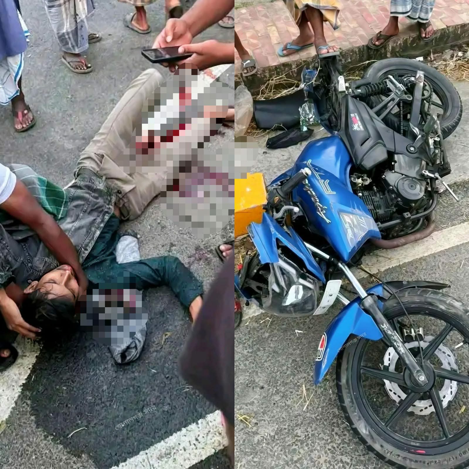 টুঙ্গিপাড়ায় মোটরসাইকেল দুর্ঘটনায় যুবক নিহত, আহত ২,