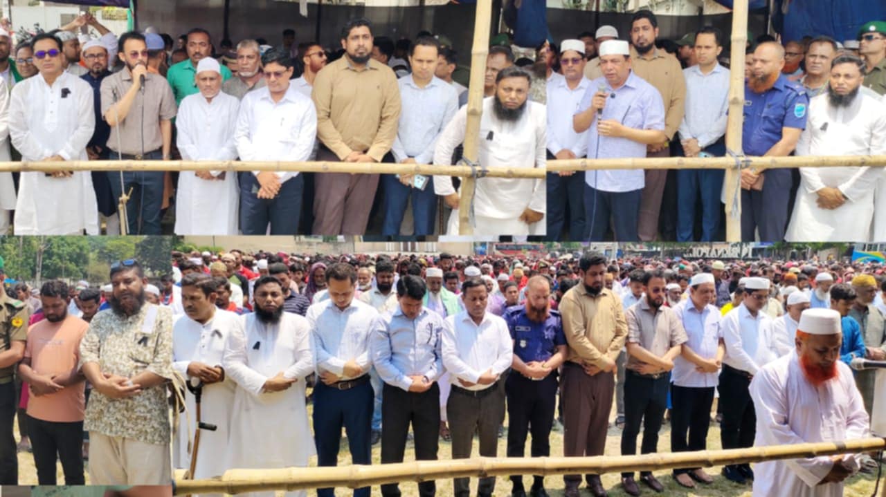 বেনাপোল স্থলবন্দরে ক্রেন দুর্ঘটনায় নিহত শ্রমিক শাহাজানের জানাজা সম্পন্ন।