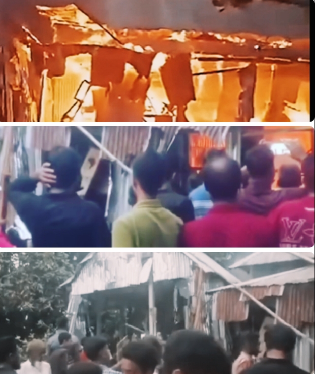গফরগাঁওয়ে ধর্ষণ মামলার আসামিদের গ্রেপ্তারের দাবিতে বিক্ষোভ, অভিযুক্তদের বাড়িতে অগ্নিসংযোগ। 1 1790093810680 || Dailydeshsomoy