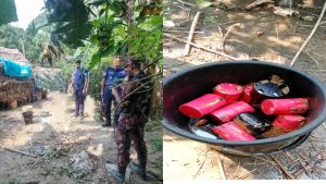 চাঁপাইনবাবগঞ্জ সীমান্তে ১৯টি ককটেল সদৃশ বস্তু উদ্ধার। 5 received 4448214232108306 || Dailydeshsomoy